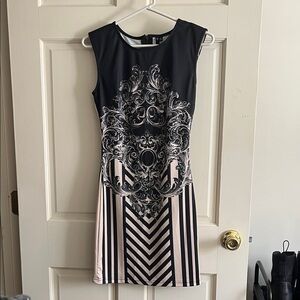 Love Culture Black and Cream Mini Dress